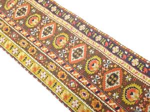 縞に抽象模様織り出し名古屋帯